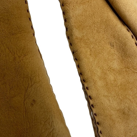 Jenners of Edinburgh, Scotland, Fleece Lined Tan Suede Ladies Gloves, Large - Picture 8 of 8